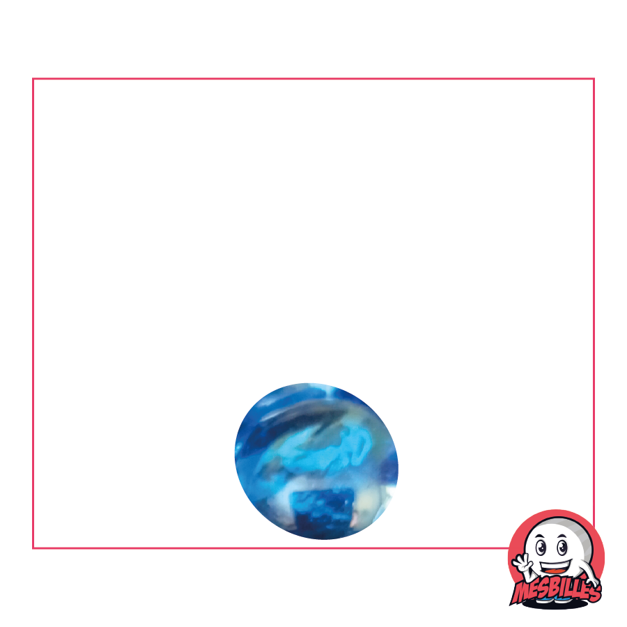 1 Bille Plate 12 mm Irisée Bleu-Clair
