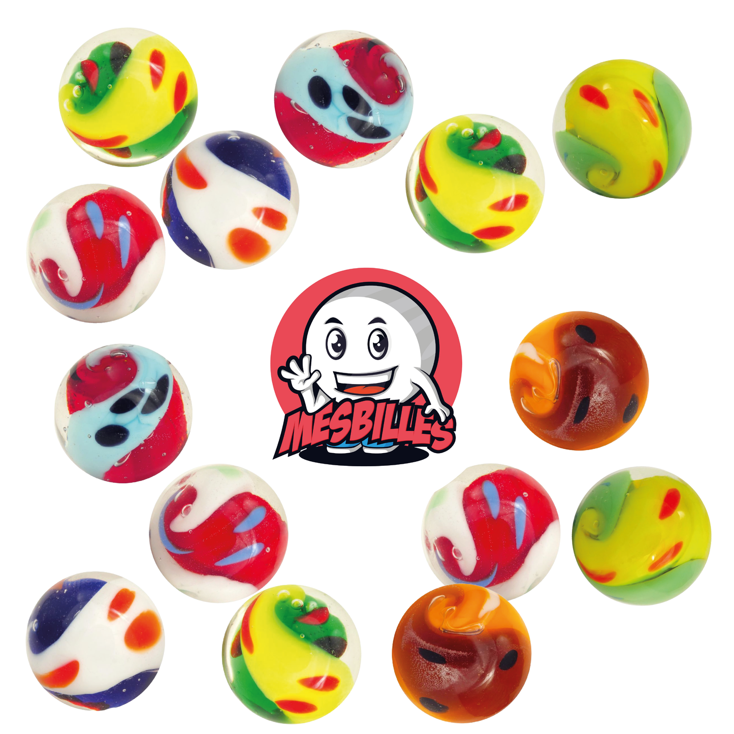 1 Bille Art Yin-Yang Rouge 16 mm