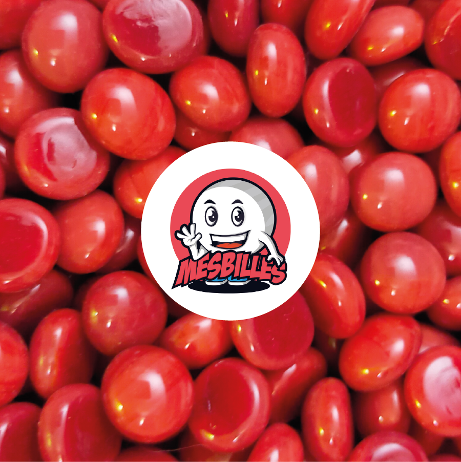 1 Bille Plate Perle Rouge 18 mm