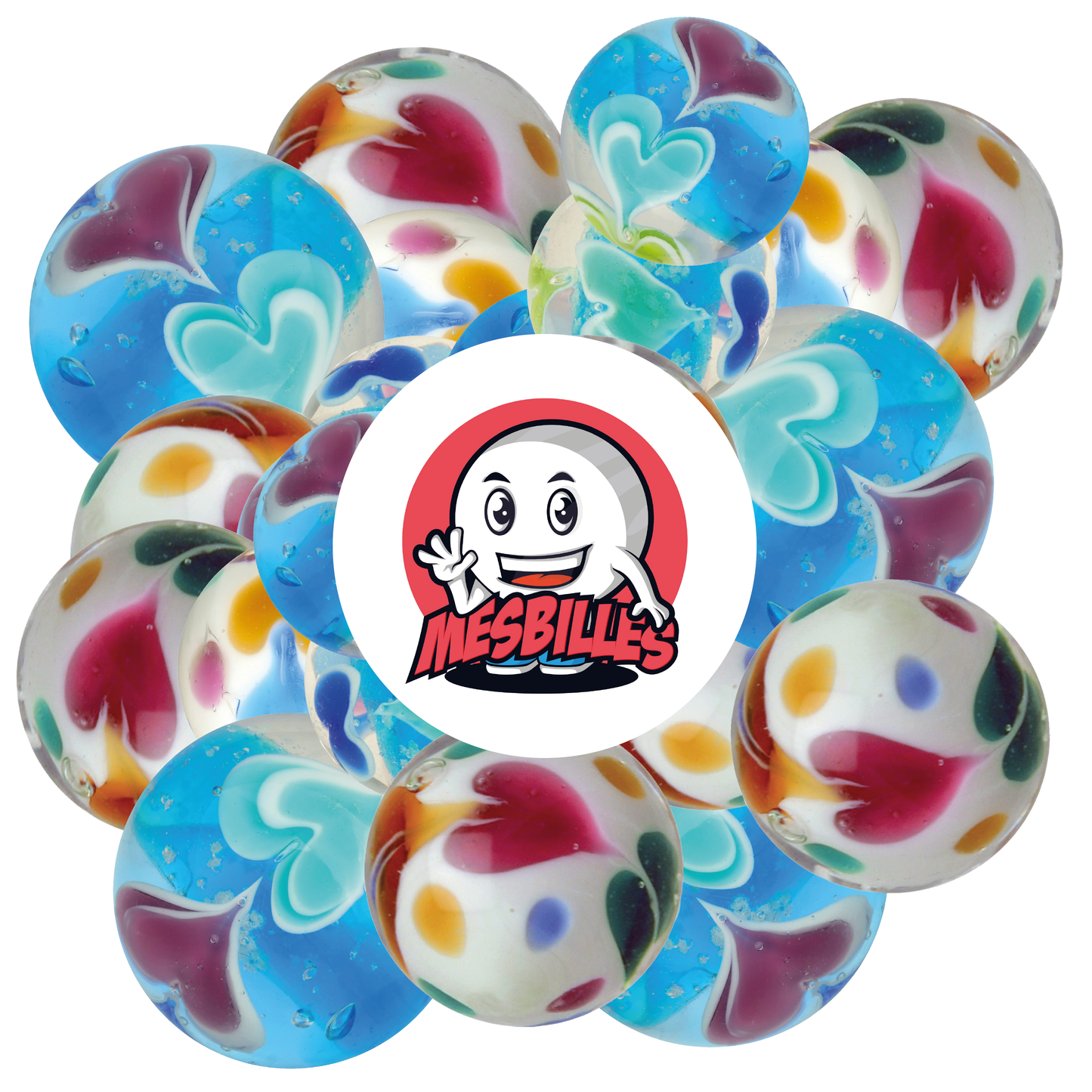 1 Bille Phosphorescente Art Ice Cream Bleu 16 mm