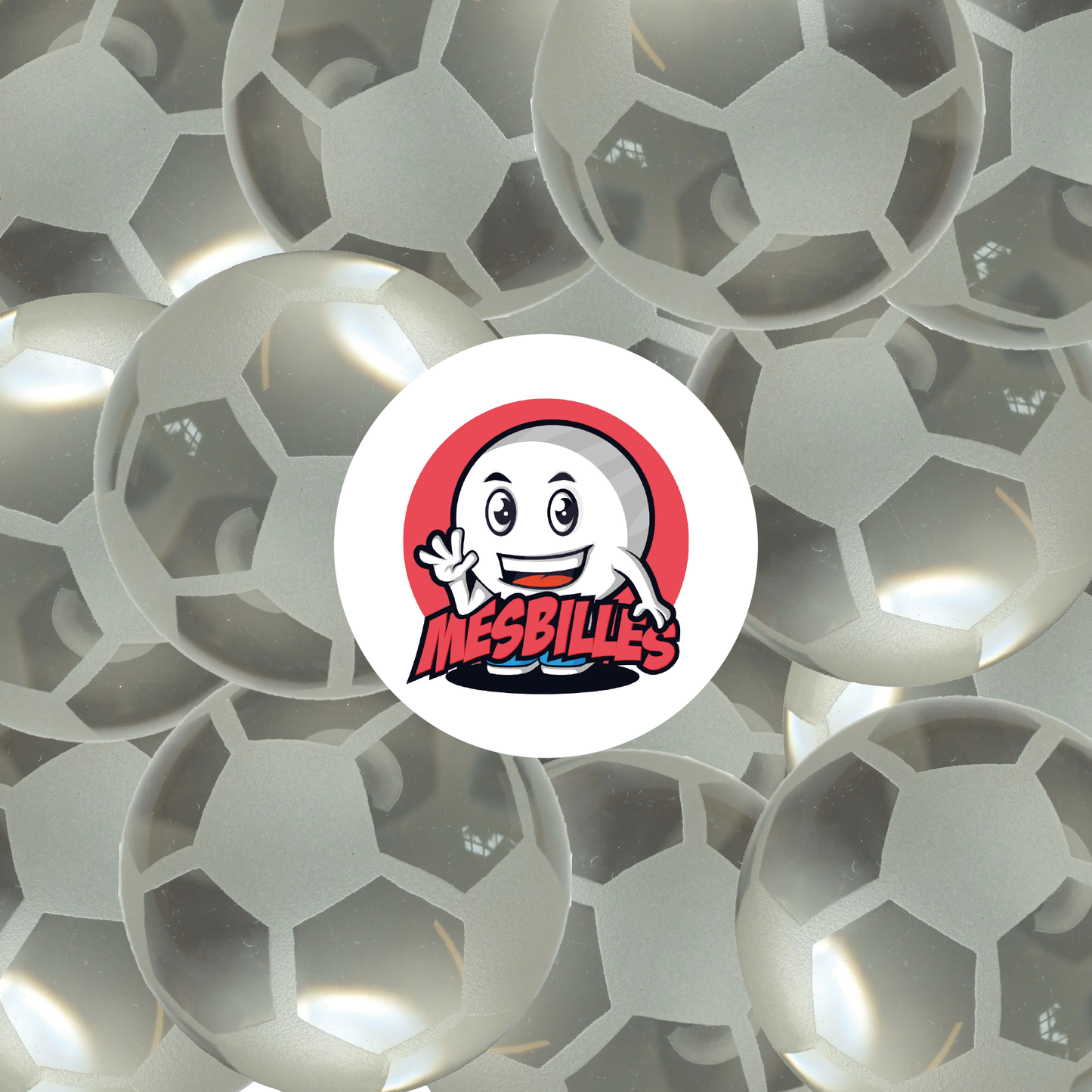 Bille Balle de Foot en Cristal de Bohème de 50 mm par MesBilles