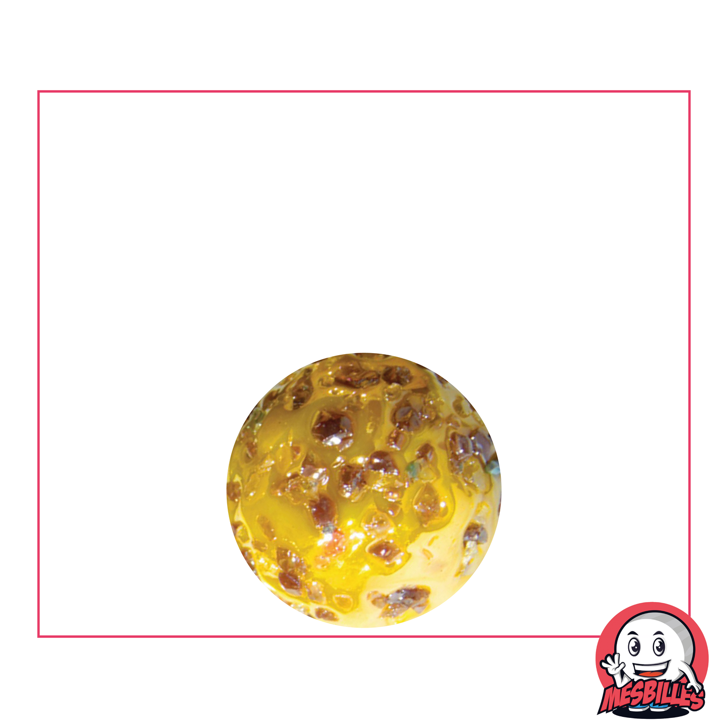 Bille Pépite Précieuse 16 mm, jaune avec des éclats violets - MesBilles