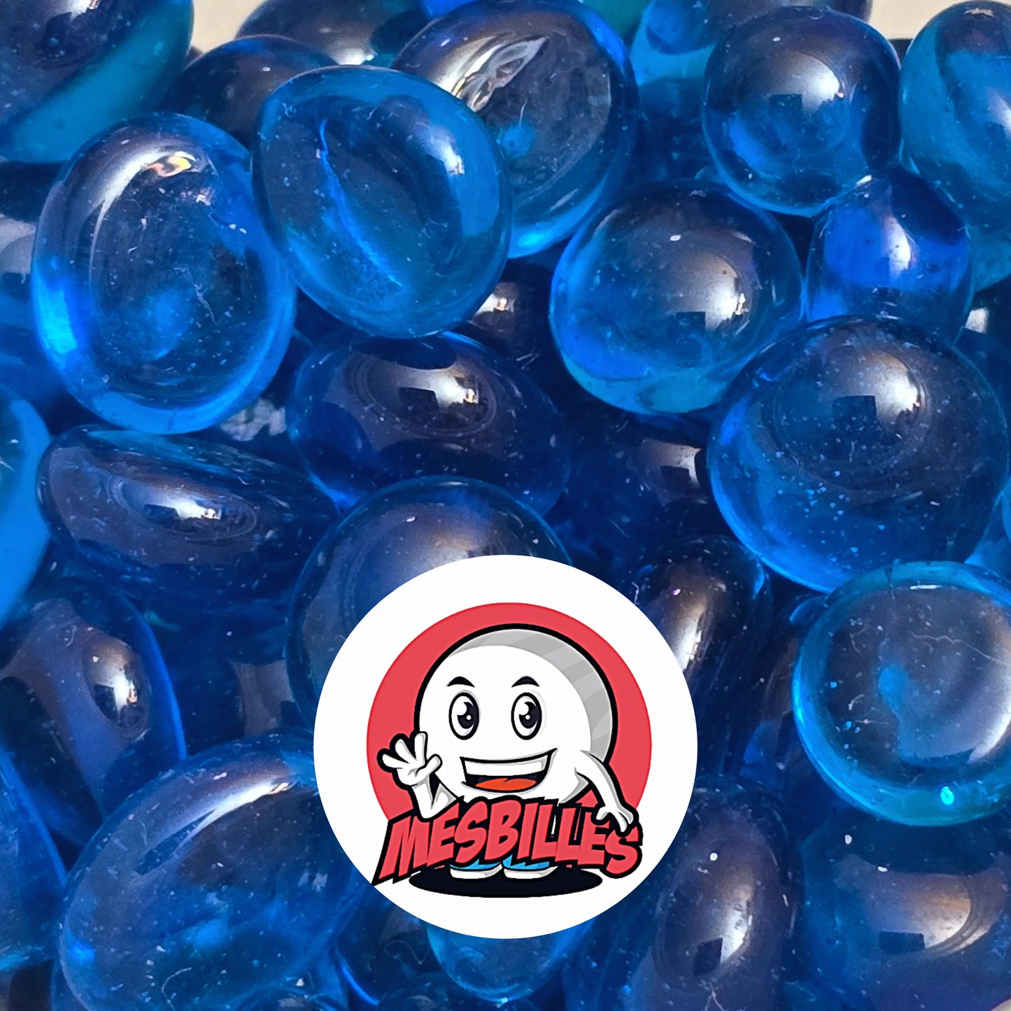 Petit Galet en verre Translucide de Couleur Bleu-Clair, Collection Bille Loupe: une alternative ludique pour éloigner nos enfants des Écrans