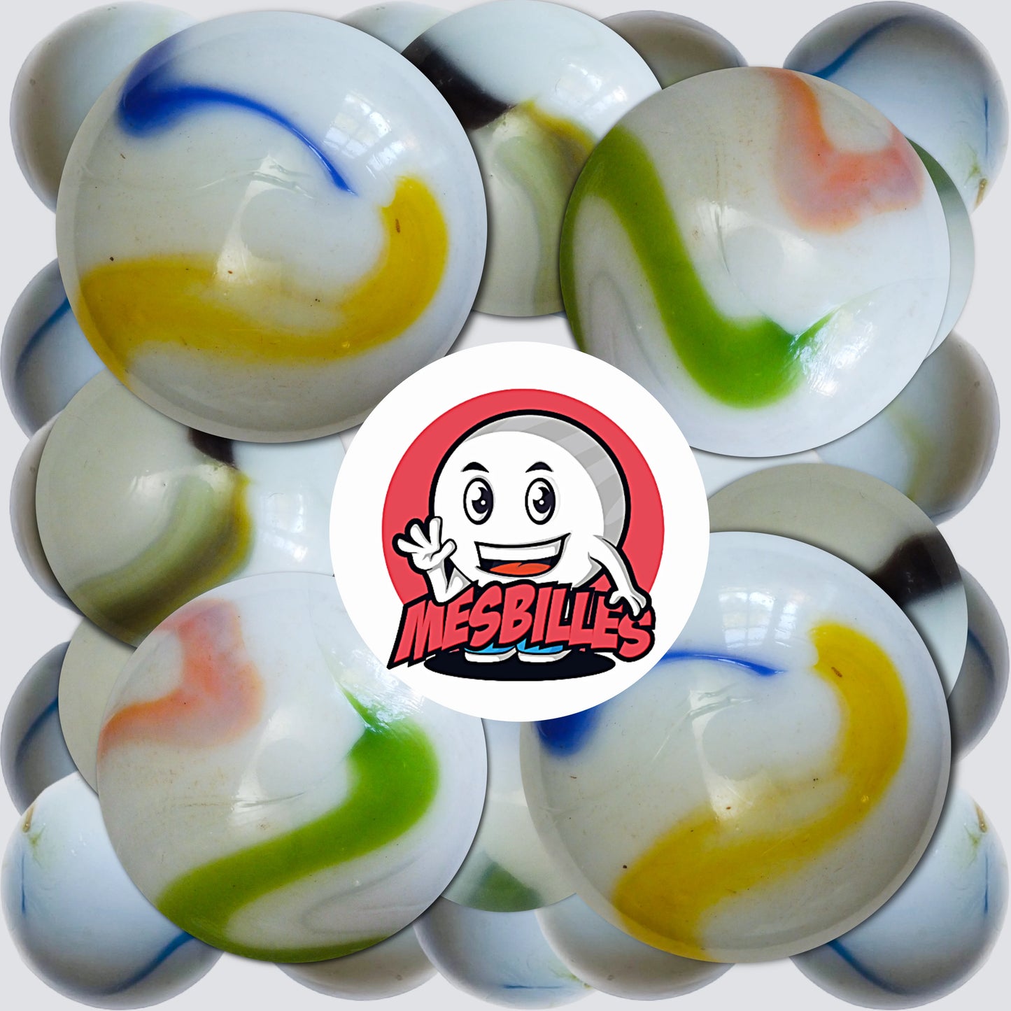 Gros plan bille porcelaine diamètre 42 mm, précieuse et raffinée