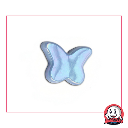 1 Bille Papillon Bleu Glossy Extra Plat