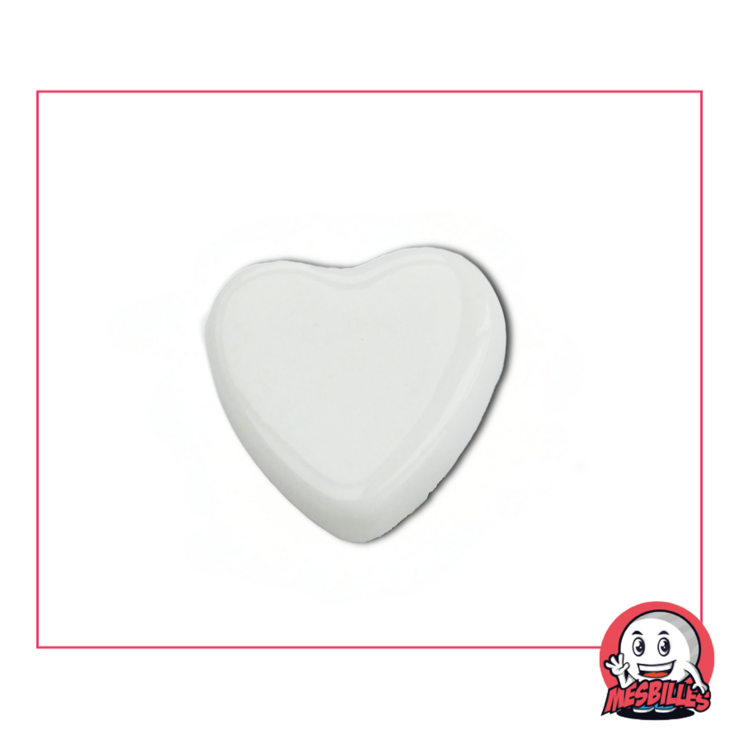 1 Bille Coeur Perle Blanc extra plate