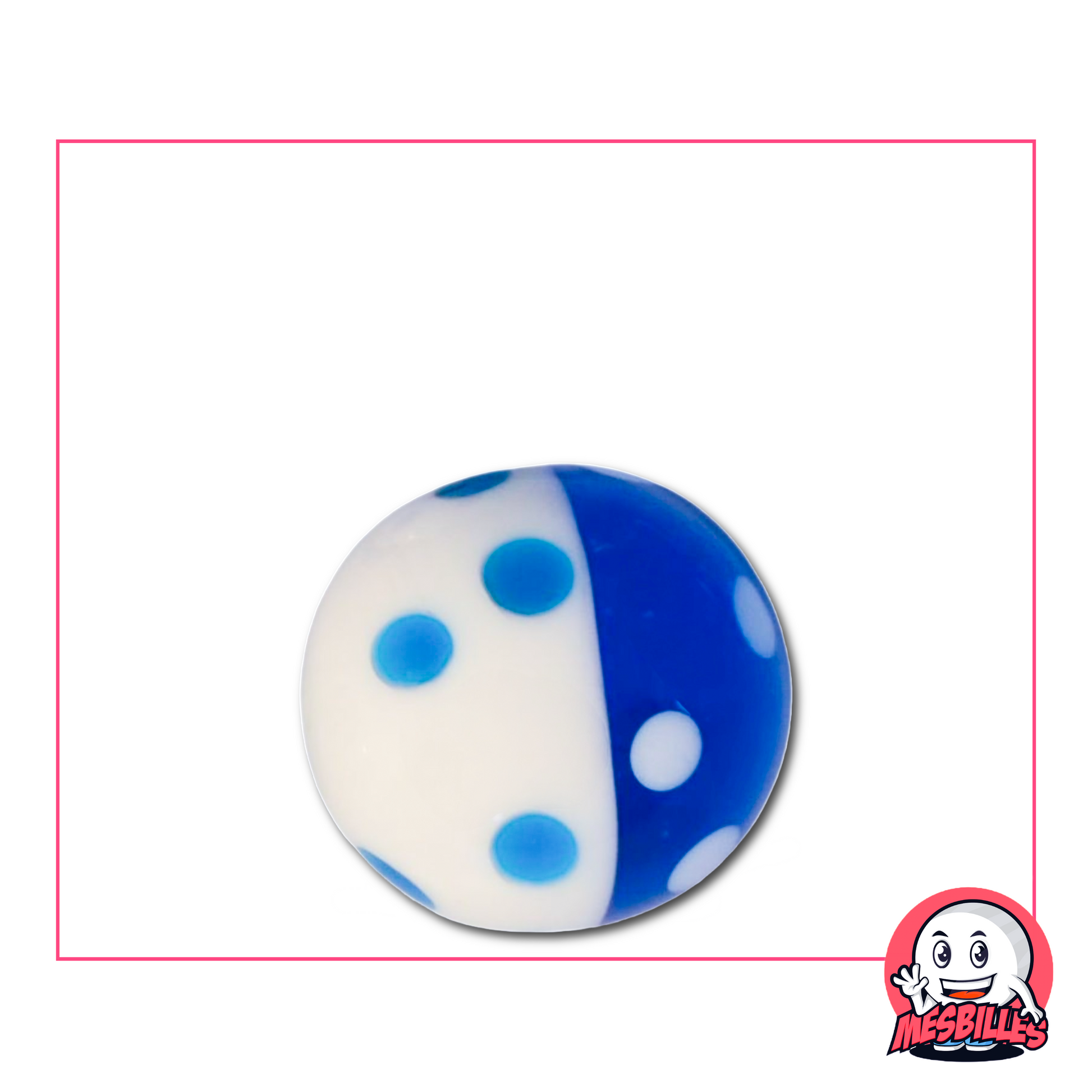 Découvrez cette bille d'art avec ses petits pois, idéale pour impressionner sur le terrain ou dans une collection.