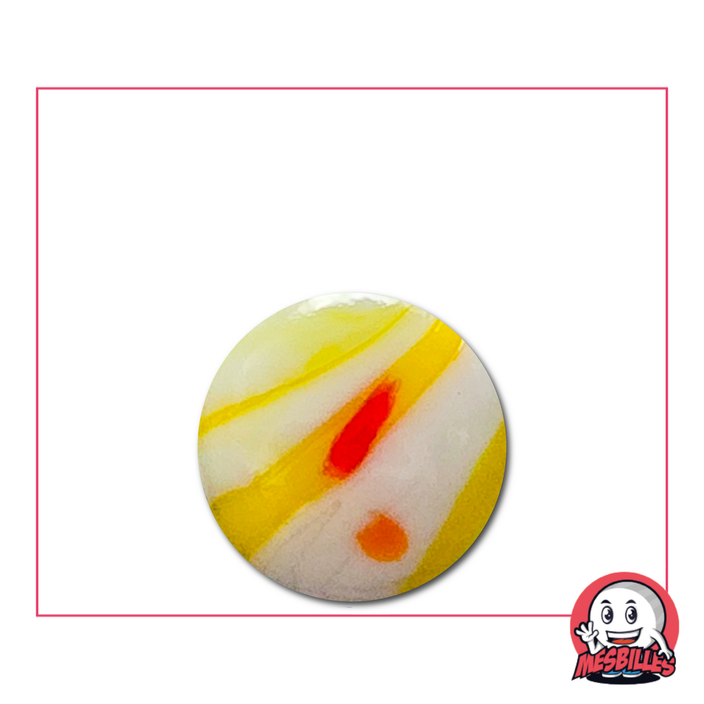 Bille Big Bang jaune 16 mm – teinte vive et texture éclatante façon explosion solaire
