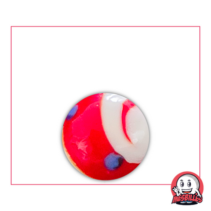 Bille Big Bang rouge et bleu 16 mm – tourbillon visuel de feu et d’océan
