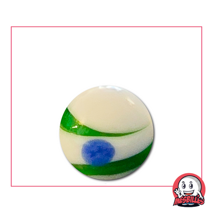 Bille Big Bang blanc et vert 16 mm – contraste vif entre clarté et nature
