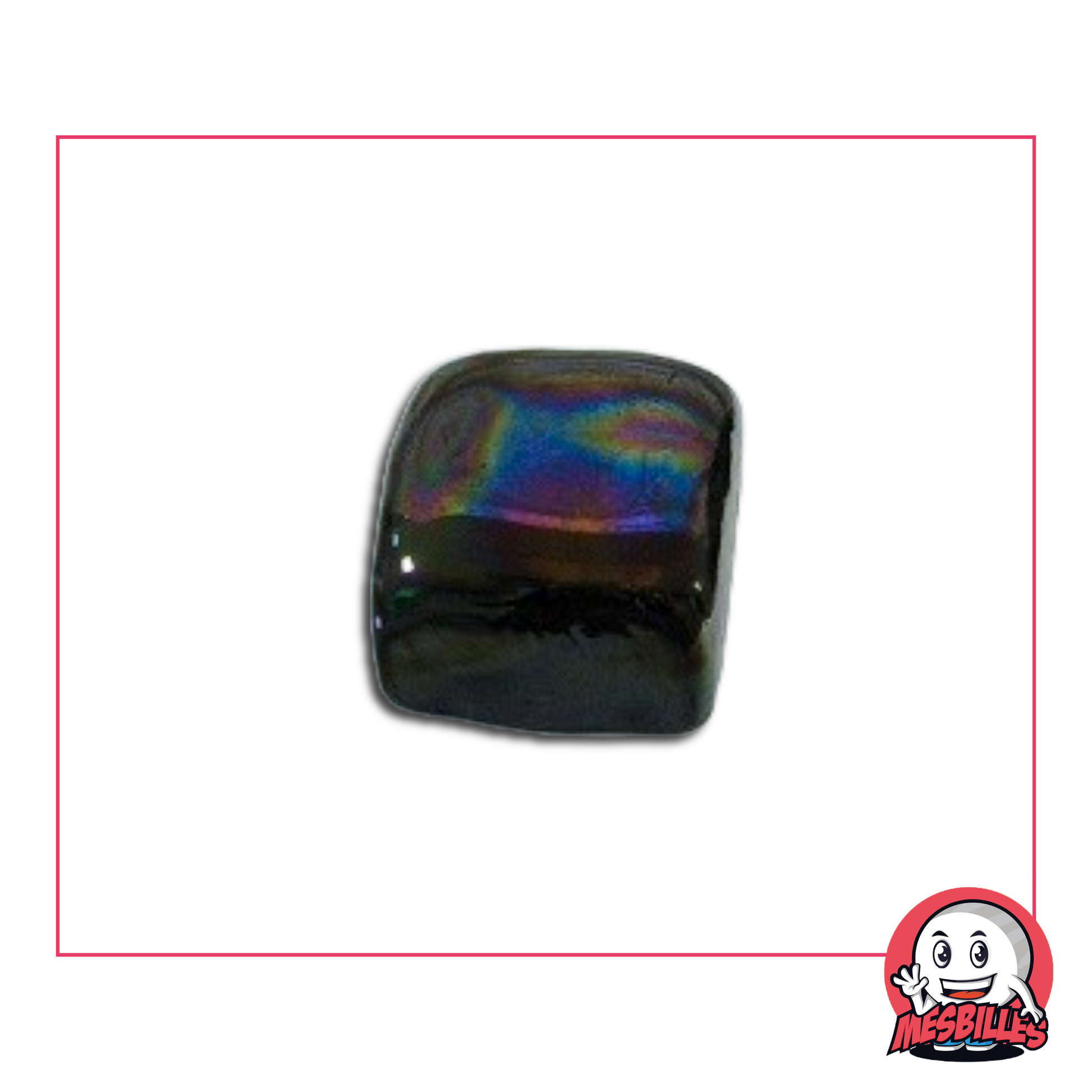 Dans le monde des billes, les Billes Formes font figure de stars. MesBilles vous propose cette Bille en verre Translucide de Couleur Gris Noir.