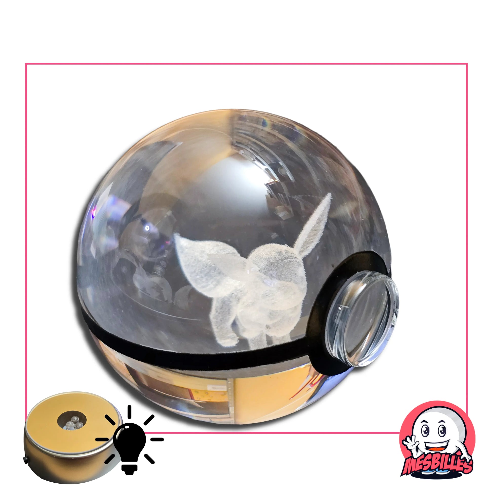 Bille Evoli Pokémon 50 mm Fond Plat