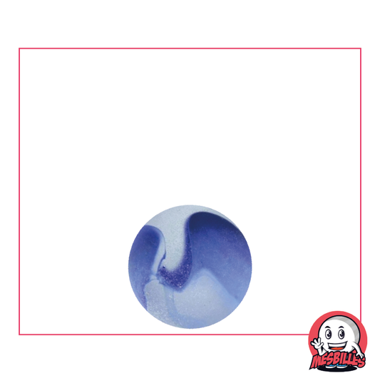 MesBilles  - Bille en verre Dépoli, Bille Givré striée de Bleu 14 mm