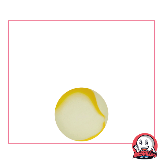 MesBilles  - Bille en verre Dépoli, Bille Givré striée de Jaune 14 mm