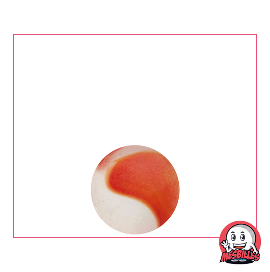 MesBilles  - Bille en verre Dépoli, Bille Givré striée de Rouge 14 mm