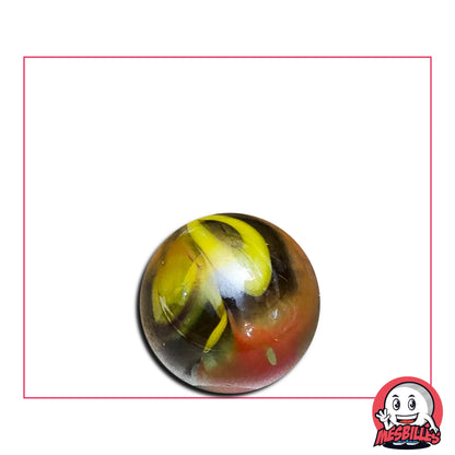 Bille Guêpe 16 mm avec motifs jaunes, noirs et orangés évoquant une guêpe.