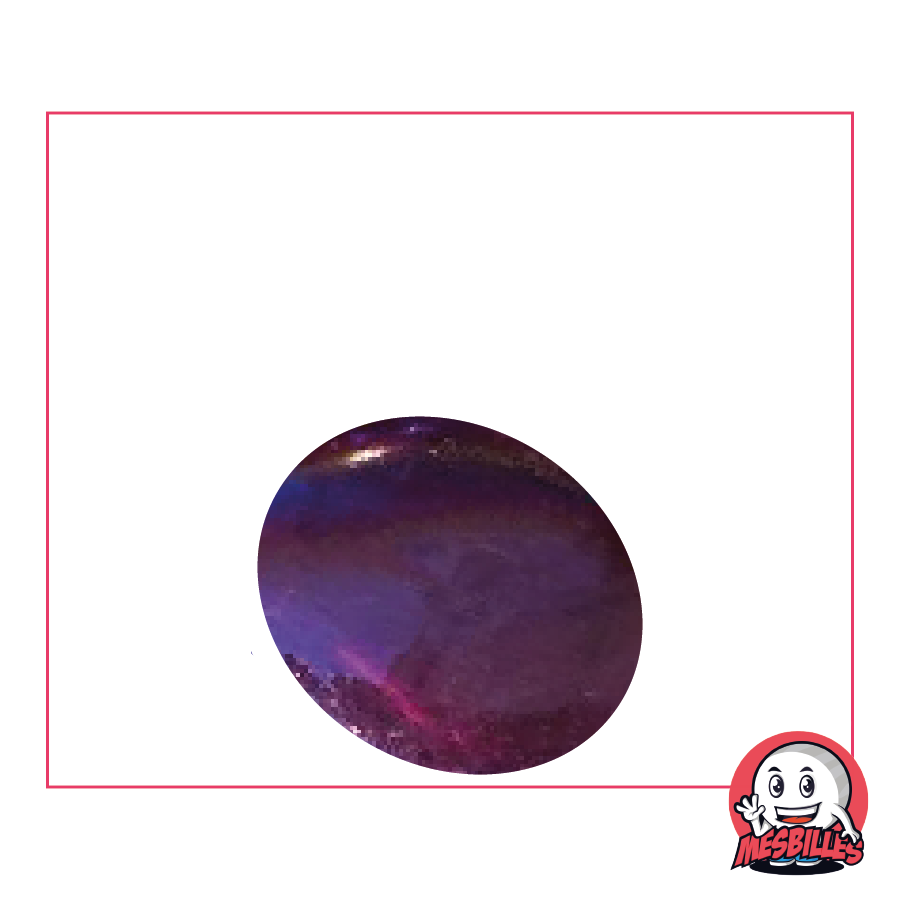 1 Bille Plate Irisée Violet 30 mm