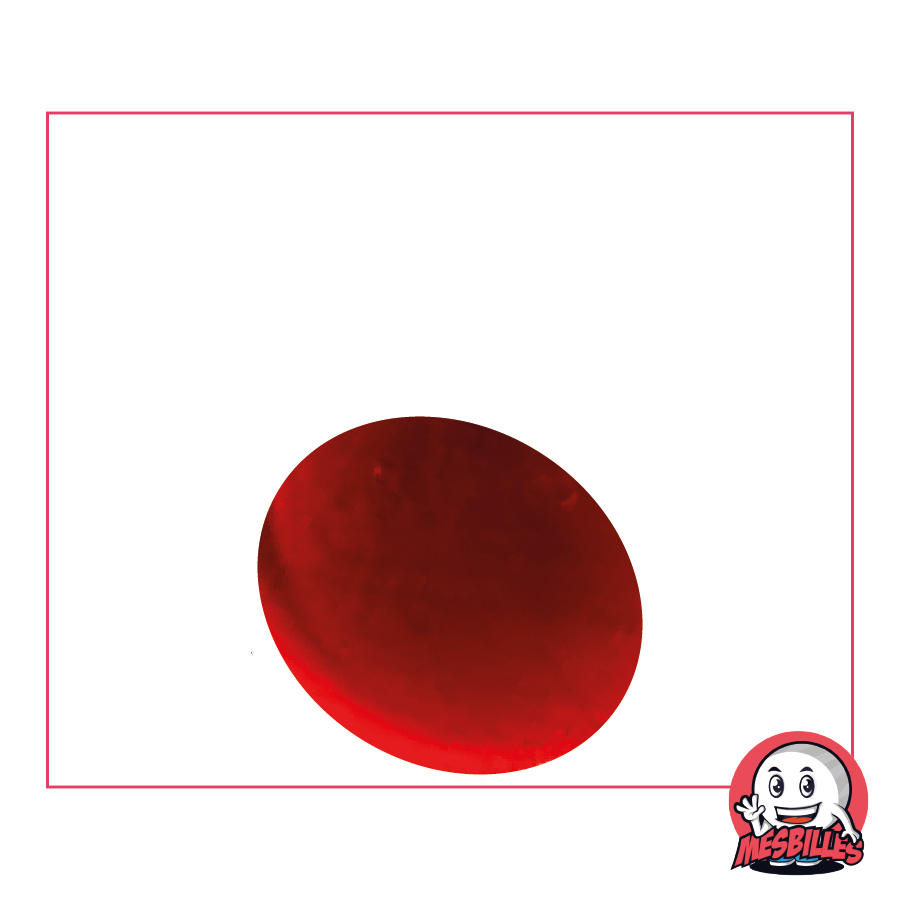 très grandes billes de couleur rouge, billes plates en verre translucide, Billes chinoise de 3 cm