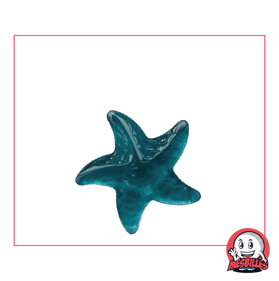 Bille Extra-plate Étoile de Mer Bleu-Intense, le mystère des abyses des Billes Formes chez MesBilles
