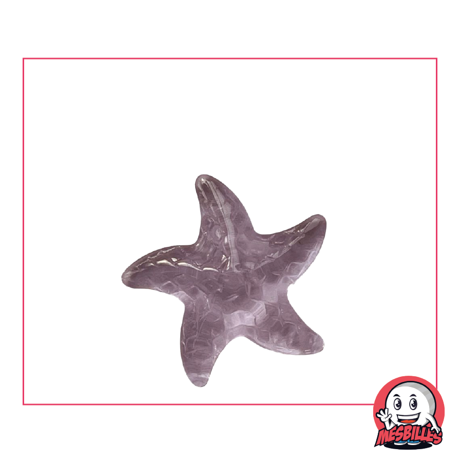 Bille Extra-Plate Étoile de Mer en Verre Translucide Rose-Clair - MesBilles