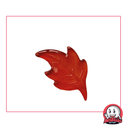Bille Extra-Plate Feuille Orange en Verre Translucide - Décoration, Jeu et Collection - MesBilles