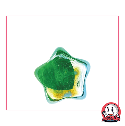 Bille Hollywood en Verre Translucide Vert - L'étoile des Billes Forme - MesBilles