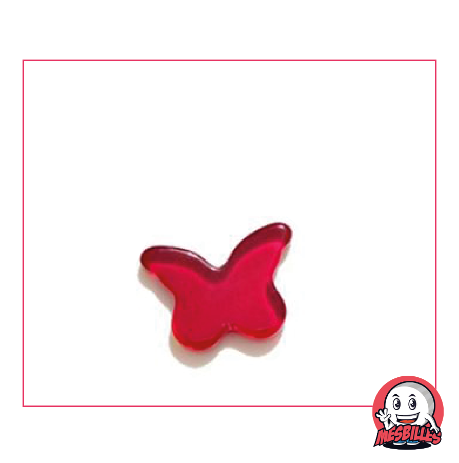 Bille Extra-Plate Papillon en Verre Translucide Rouge - MesBilles