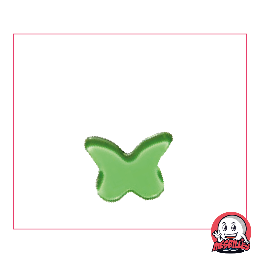 Bille Extra-Plate Papillon en Verre Translucide Vert - MesBilles