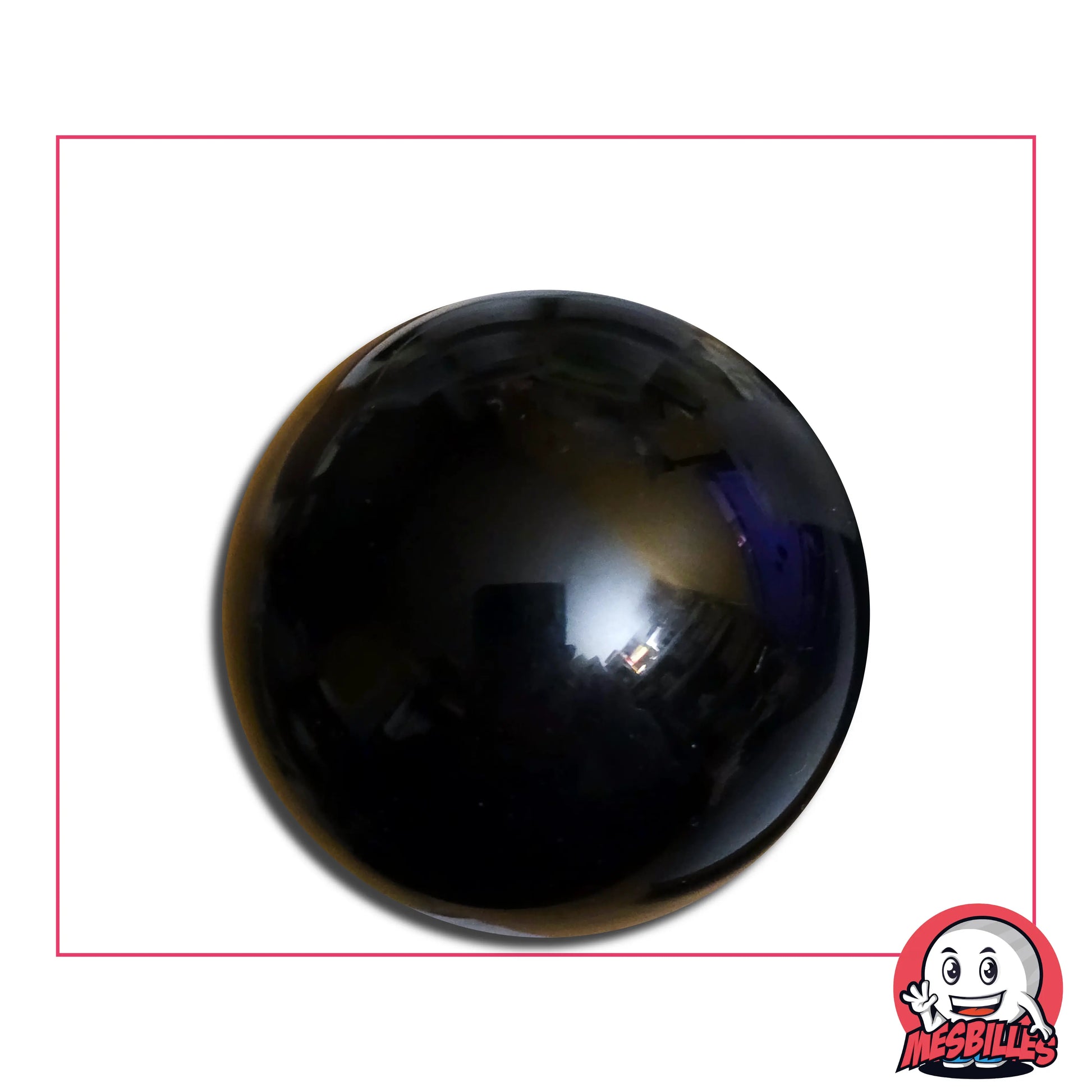 Bille Boulard Perle Noir, bille en verre de 3,50 cm