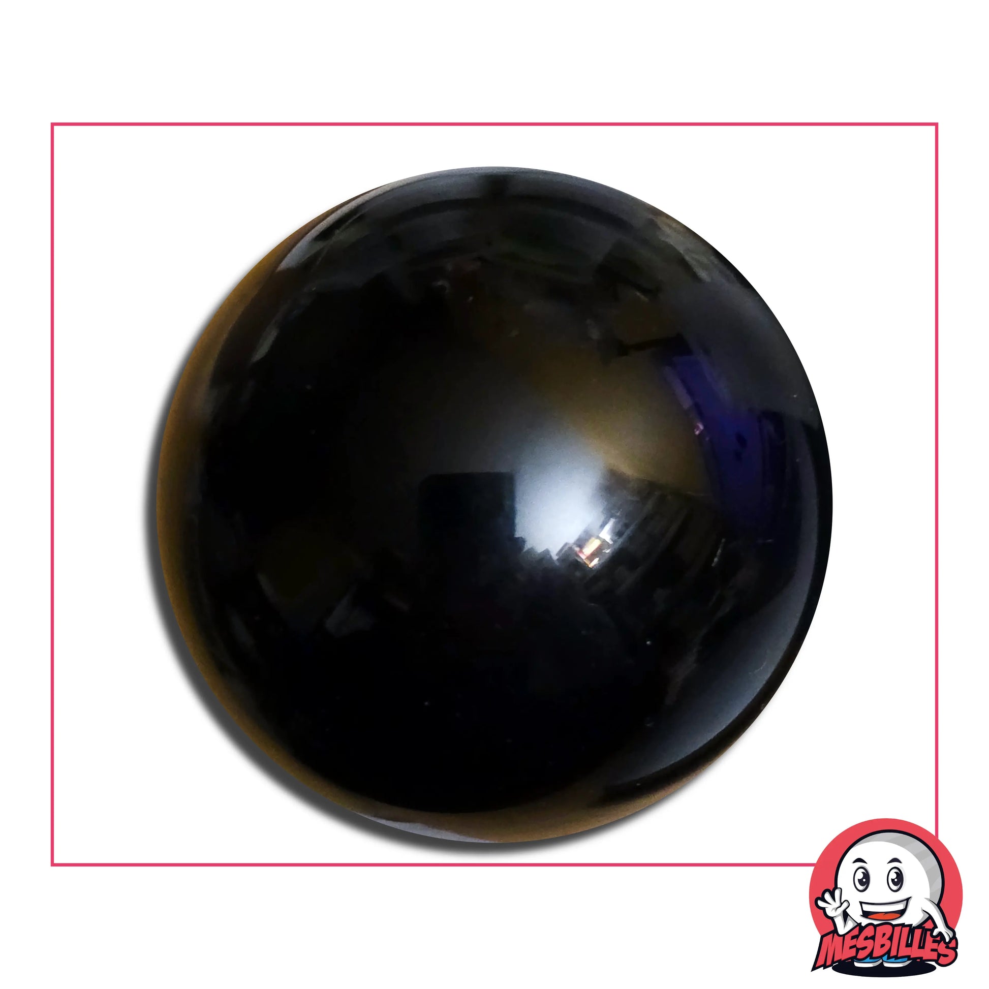 Bille Mammouth Perle Noir Verre de Bohème 50 mm