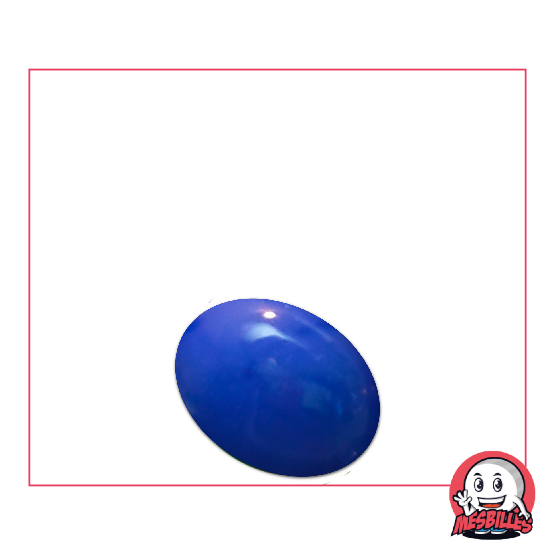 Bille plate perle bleue 18 mm – bille mate bleue en verre à surface satinée et douce