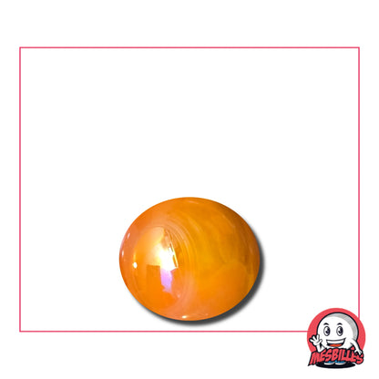 Cette bille Orange Glossy est également nommée Bille Galet en Verre, elle est utilisée pour Jouer, Décorer ou Collectionner
