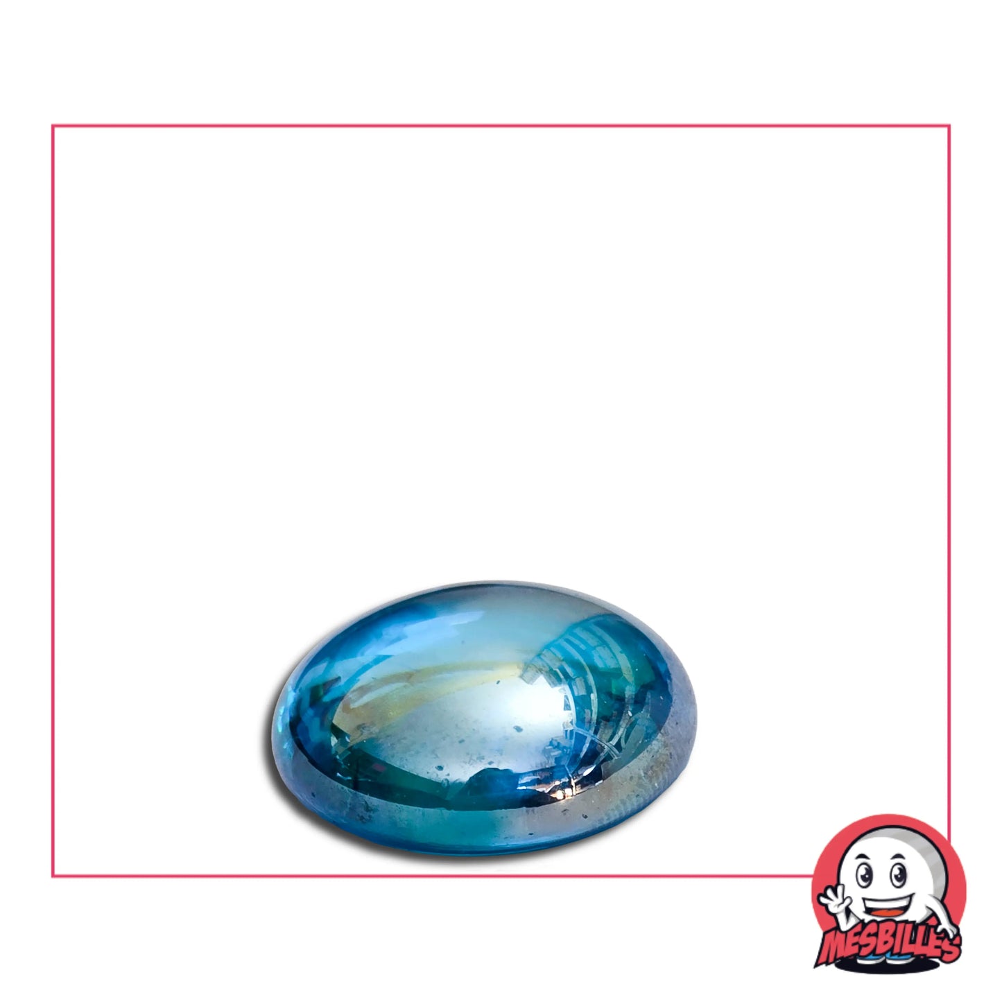 1 Bille Plate Irisée Bleu-Clair 18 mm