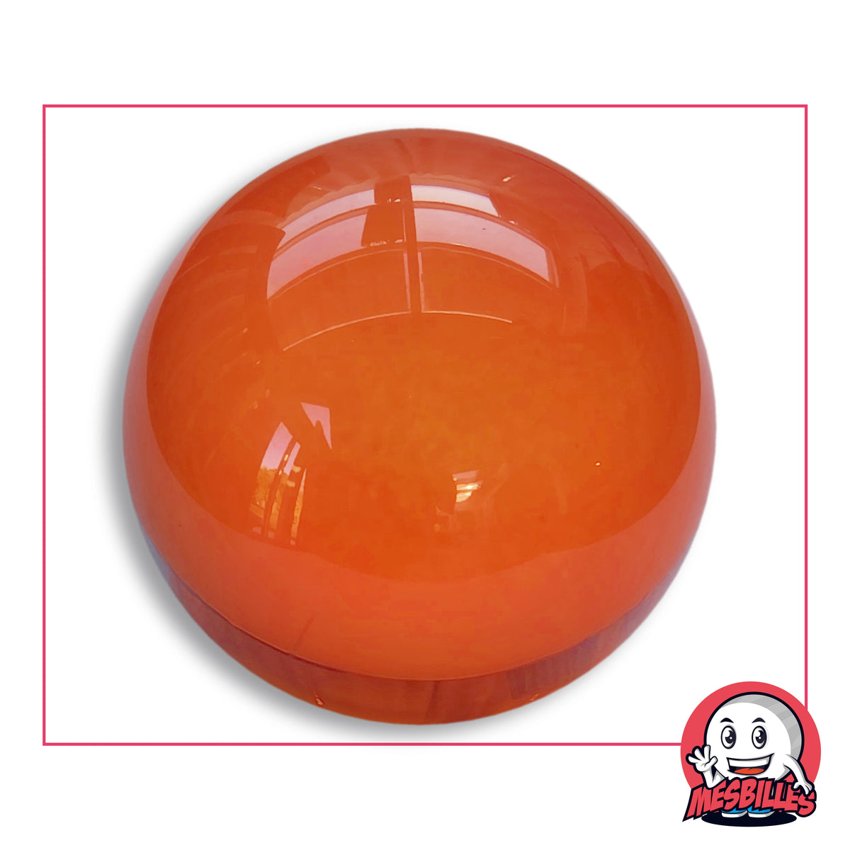 Grande bille Presse-Papiers Loupe Orange Verre de Bohême 60 mm