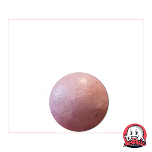 Bille en terre rose 14 mm ; pièce artisanale française à la texture mate et au ton délicat.