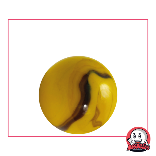  Bille Abeille Opaque de couleur Jaune strié de Marron de 25 mm - MesBilles