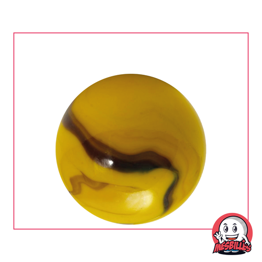  Bille Abeille Opaque de couleur Jaune strié de Marron de 35 mm - MesBilles