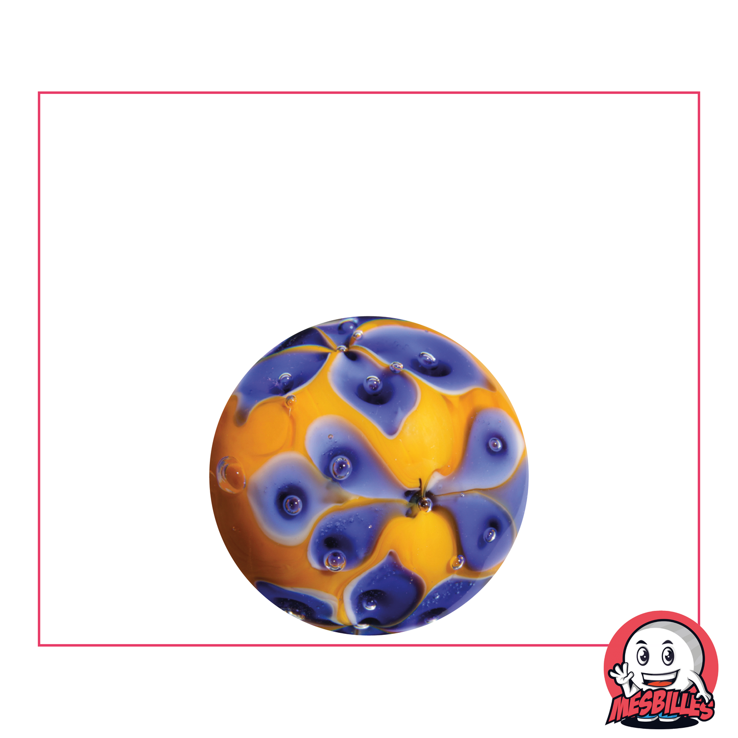 1 Bille Art Couronne Fleurie Orange 22 mm