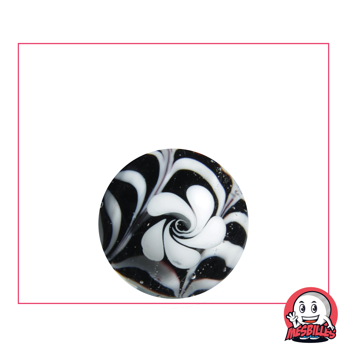 1 Bille Art Fleur Noire 22 mm