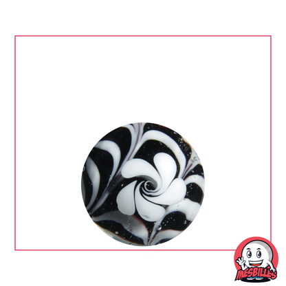 1 Bille Art Fleur Noire 22 mm
