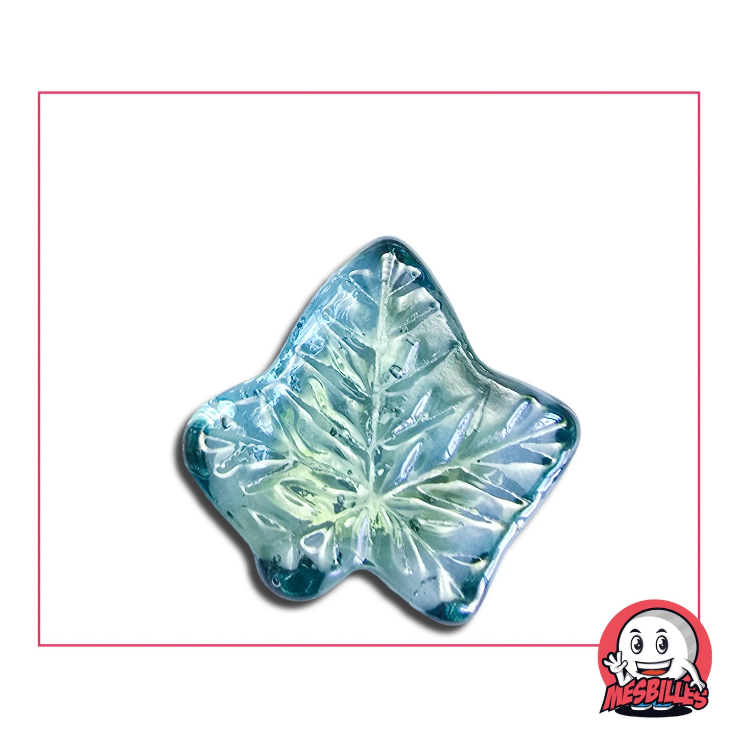 Bille plate Feuille d'érable en verre Brillant de Couleur, elle est utilisée pour décorer, jouer et collectionner