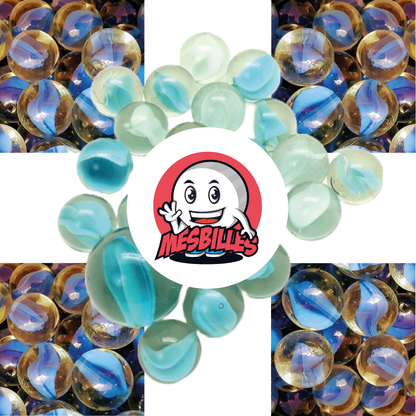 1 Bille Ours-Blanc Bleu 16 mm
