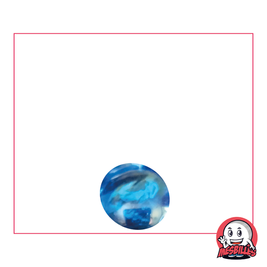 1 Bille Plate 12 mm Irisée Bleu-Clair