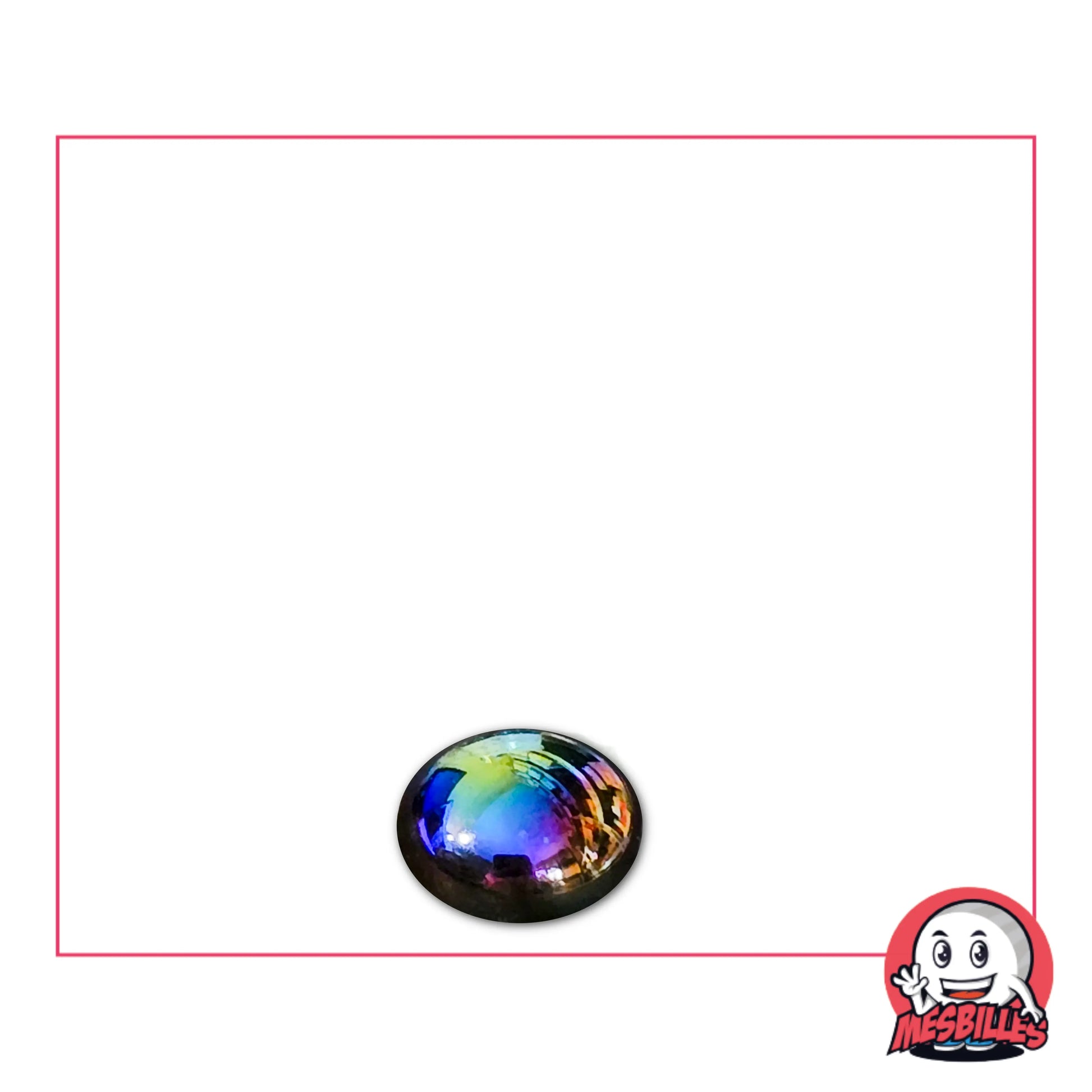 Petit Galet en verre Opaque et Brillant de Couleur Pétrole, Collection Bille Glossy : un Scintillement Nocturne.