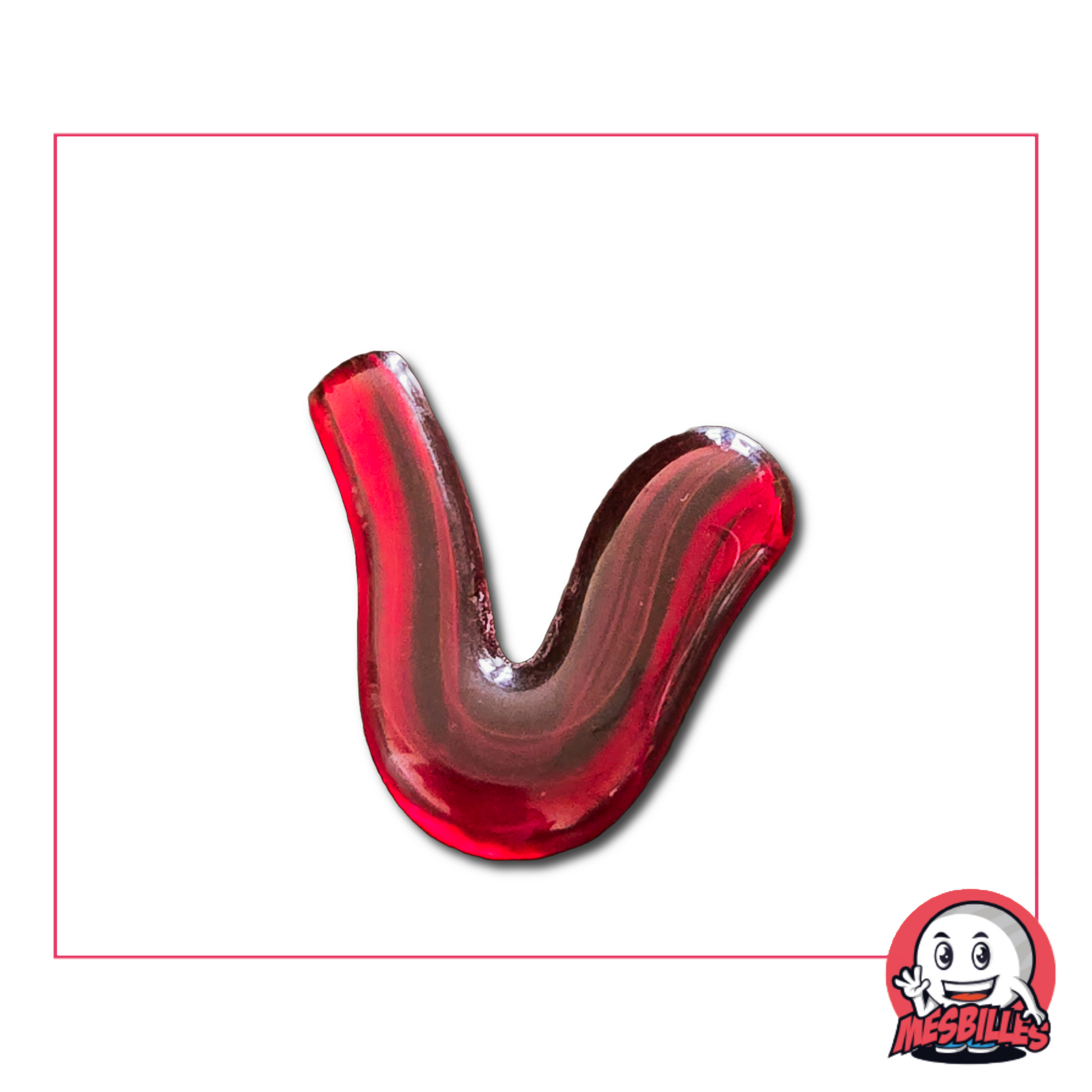 Bille plate Virevolte rouge – Forme irrégulière en verre rouge vif
