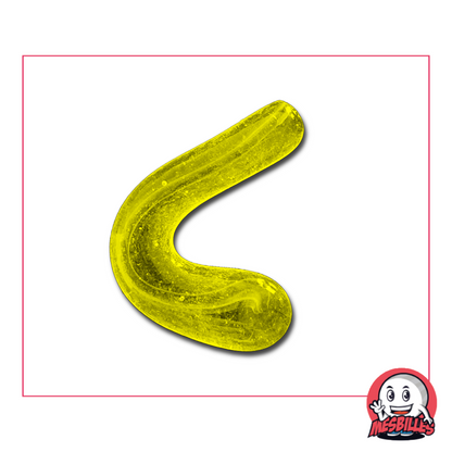 Bille plate Virevolte jaune – Forme unique en verre délicat
