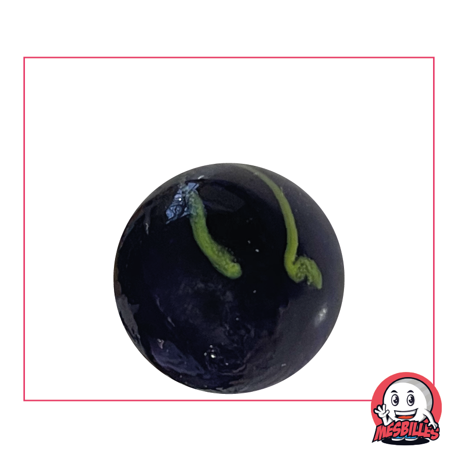 Zébra Bleu 25 mm en verre opaque - Un zèbre bleu royal qui règne sur votre collection de billes, par MesBilles