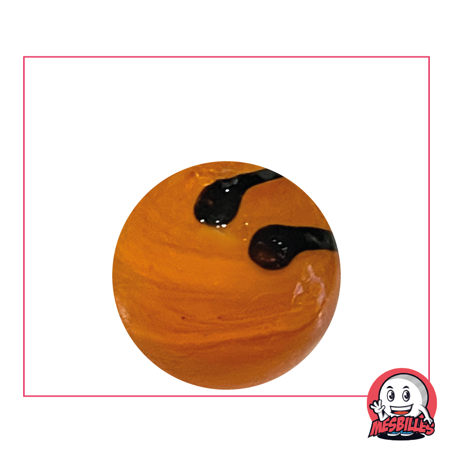 Bille Zébra Orange 25 mm en verre opaque - Le seul zèbre assez audacieux pour braver le Sahara, par MesBilles