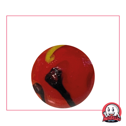 Zébra Rouge de 25 mm par Kim'Play en verre opaque - Un safari miniature pour votre collection de billes, par MesBilles