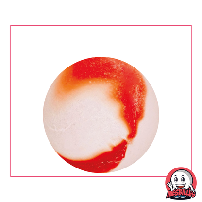 MesBilles  - Bille en verre Dépoli, Bille Givré striée de Rouge 35 mm